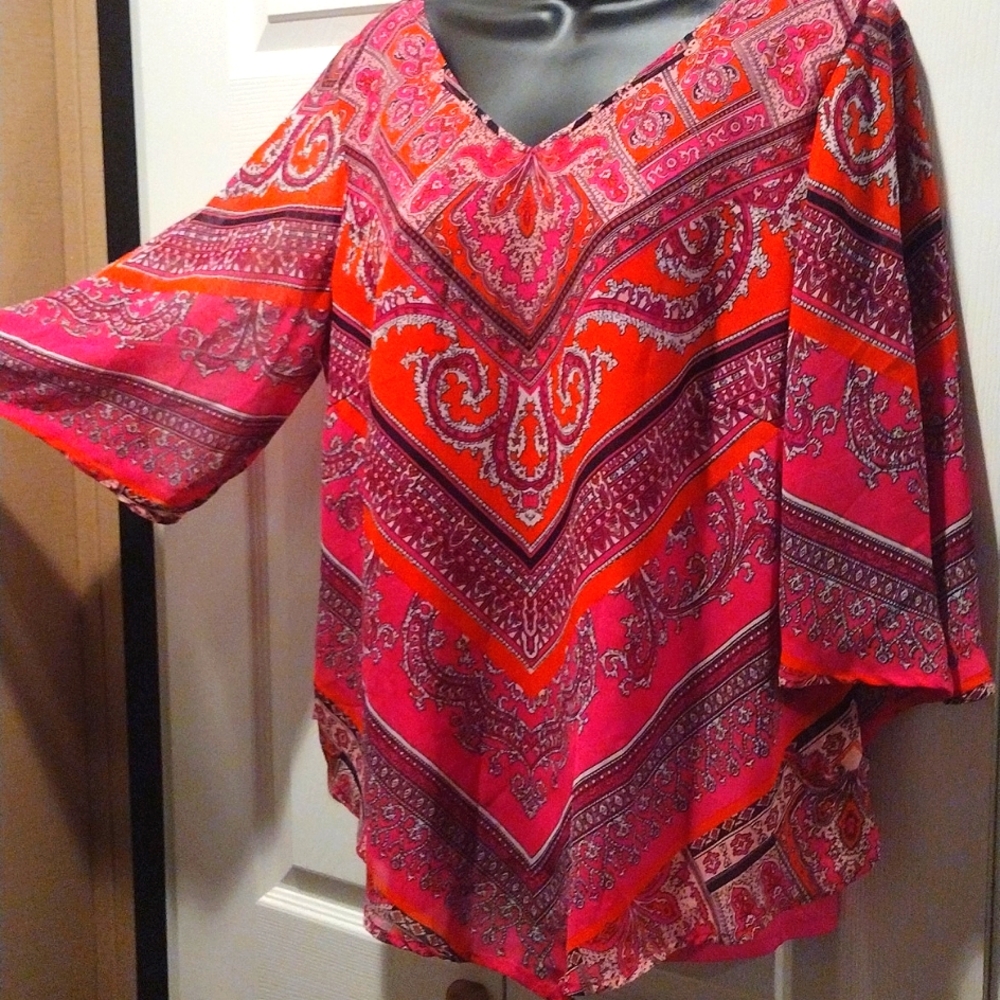 Sara Michelle Pink and Orange Blouse